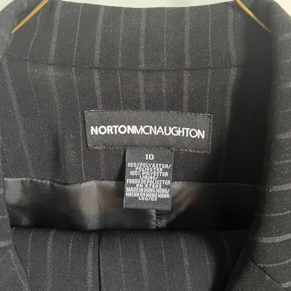 Norton McNaughton Black Pinstripe Pantsuit - Picture 5 of 12